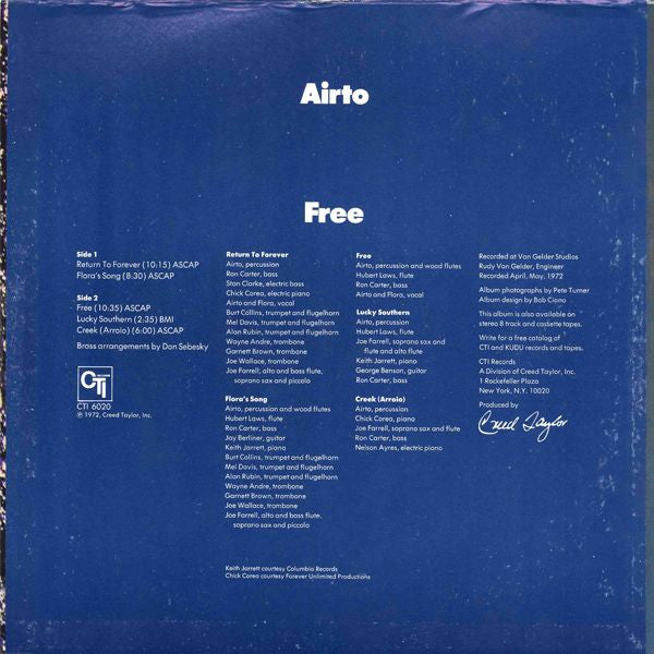 Airto Moreira - Free (Vinyl, LP, Album) Very Good (VG) / Very Good (VG)