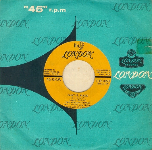 The Rolling Stones - Paint It, Black = 黒くぬれ！ (Vinyl, 7", 45 RPM) Very Good (VG) / Good (G)