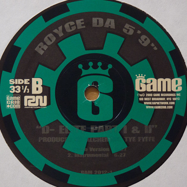 Royce Da 5'9" - You Can't Touch Me / D-Elite (Vinyl, 12", 33 ⅓ RPM) Good Plus (G+) / Very Good Plus (VG+)
