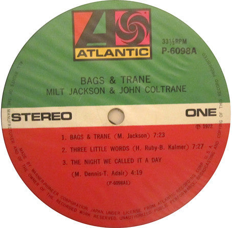 Milt Jackson - Bags & Trane (Vinyl, LP, Album, Reissue)