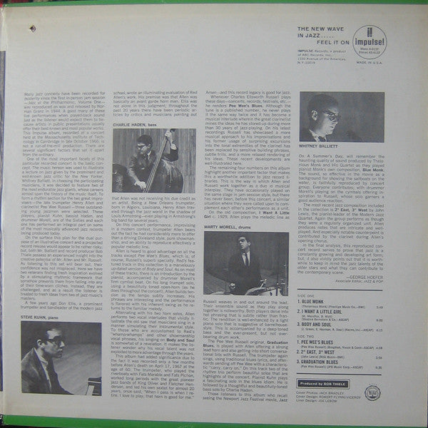Pee Wee Russell - The College Concert Of Pee Wee Russell And Henry Red Allen (Vinyl, LP, Album, Repress, Stereo) Very Good Plus (VG+) / Good Plus (G+)