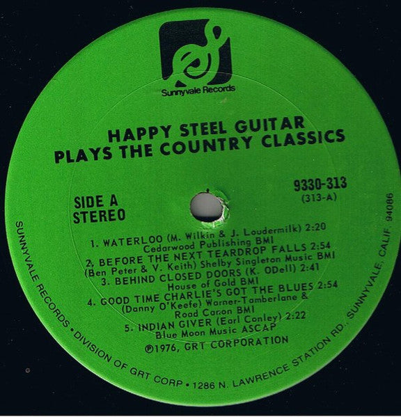 Happy Steel Guitar - Plays The Country Classics (Vinyl, LP, Album) Very Good Plus (VG+) / Very Good (VG)