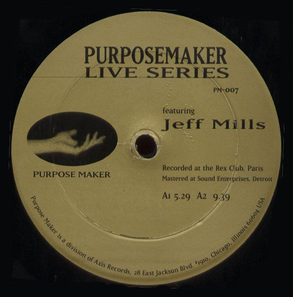 Jeff Mills - Purpose  Maker Live Series (Vinyl, 12", 33 ⅓ RPM) Good Plus (G+) / Generic