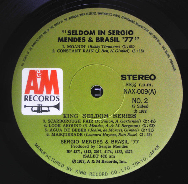 Sérgio Mendes & Brasil '77 - Seldom In Sérgio Mendes & Brasil '77 (Vinyl, LP, Compilation, Stereo) Very Good (VG) / Very Good (VG)