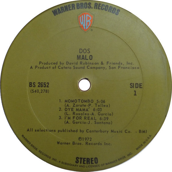Malo (2) - Dos (Vinyl, LP, Album) Very Good Plus (VG+) / Very Good Plus (VG+)