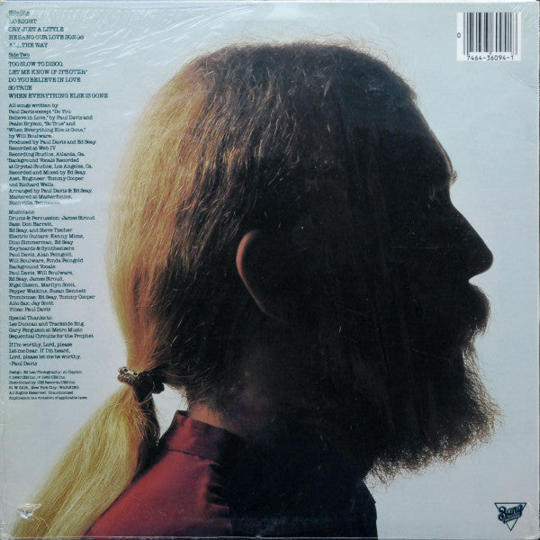 Paul Davis (3) - Paul Davis (Vinyl, LP, Album, Repress, Stereo) Very Good (VG) / Very Good Plus (VG+)