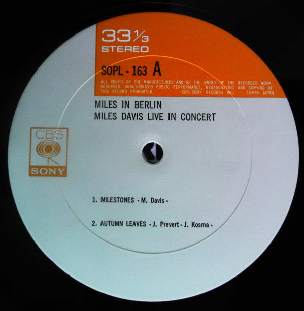 Miles Davis - Miles In Berlin (Vinyl, LP, Album, Reissue, Stereo)