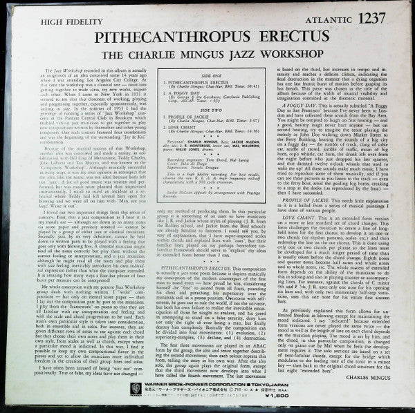 Charles Mingus Jazz Workshop - Pithecanthropus Erectus (Vinyl, LP, ...