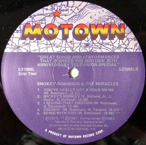 The Miracles - Great Songs And Performances That Inspired The Motown 25th Anniversary Television Special (Vinyl, LP, Compilation) Very Good (VG) / Very Good (VG)