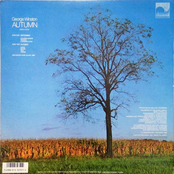 George Winston - Autumn (Vinyl, LP, Album, Reissue)