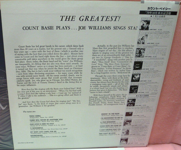 Count Basie - The Greatest! Count Basie Plays...Joe Williams Sings Standards (Vinyl, LP, Album, Reissue, Stereo) Very Good Plus (VG+) / Very Good Plus (VG+)