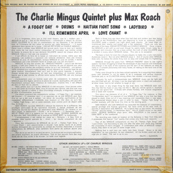 The Charles Mingus Quintet - The Charles Mingus Quintet + Max Roach (Vinyl, LP, Album, Reissue, Stereo) Very Good (VG) / Very Good (VG)