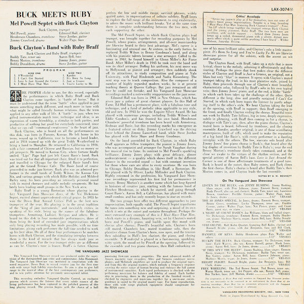 Buck Clayton's Band - Buck Meets Ruby (Vinyl, LP, Album, Reissue, Mono) Very Good Plus (VG+) / Very Good Plus (VG+)