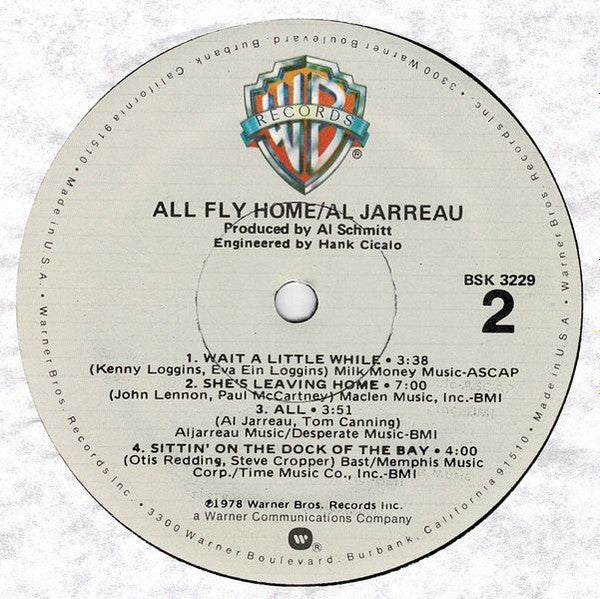 Al Jarreau - All Fly Home (Vinyl, LP, Album, Stereo) Very Good Plus (VG+) / Very Good Plus (VG+)
