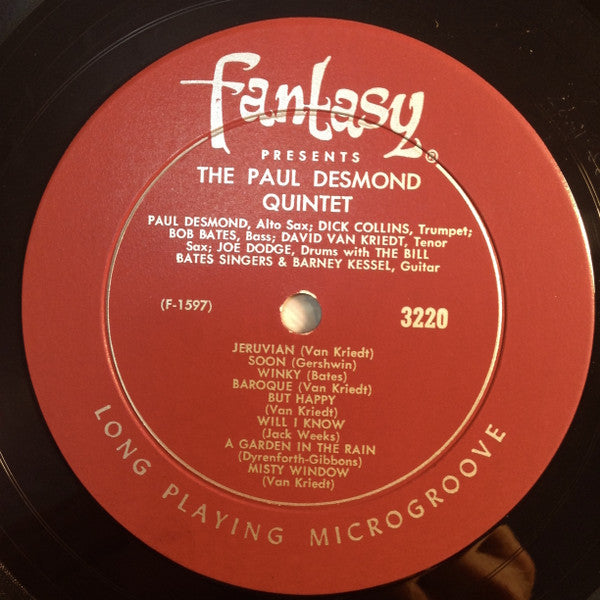 Gerry Mulligan Quartet - Gerry Mulligan / Paul Desmond (Vinyl, LP, Compilation, Mono) Very Good (VG) / Very Good Plus (VG+)