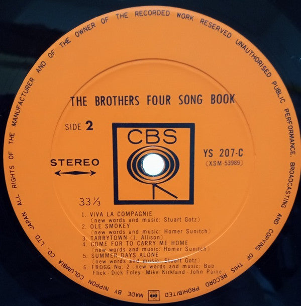 The Brothers Four - Song Book (Vinyl, LP, Album, Stereo) Very Good Plus (VG+) / Very Good Plus (VG+)