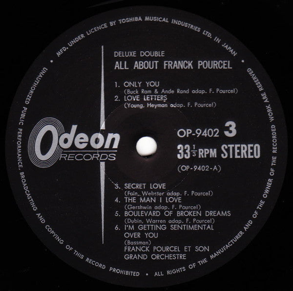 Franck Pourcel - All About Franck Pourcel (2xVinyl, LP, Compilation, Stereo) Very Good Plus (VG+) / Very Good (VG)