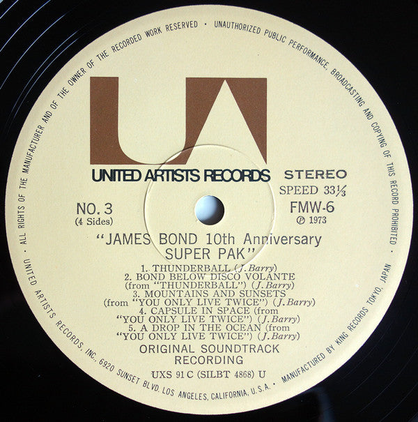 John Barry - James Bond 10th Anniversary (2xVinyl, LP, Album, Compilation) Very Good (VG) / Very Good (VG)