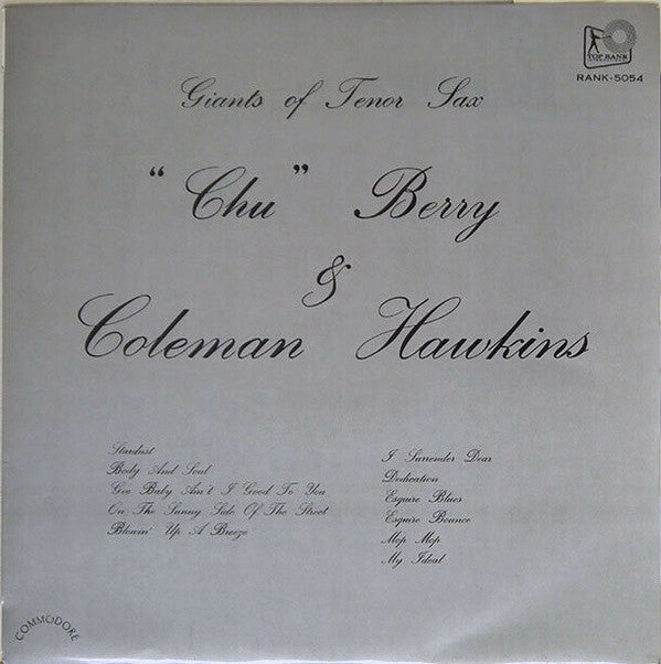 Leon "Chu" Berry - Giants Of Tenor Sax (Vinyl, LP, Compilation, Mono) Very Good (VG) / Very Good Plus (VG+)