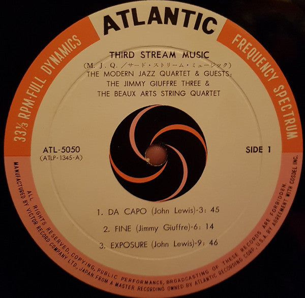 The Modern Jazz Quartet - Third Stream Music (Vinyl, LP, Album, Mono) Good Plus (G+) / Very Good (VG)