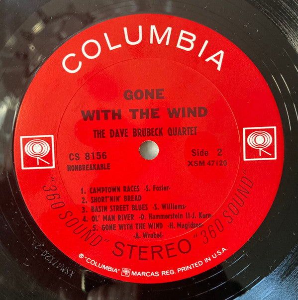The Dave Brubeck Quartet - Gone With The Wind (Vinyl, LP, Album, Reissue, Stereo) Very Good Plus (VG+) / Very Good Plus (VG+)