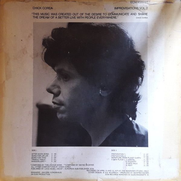 Chick Corea - Piano Improvisations Vol. 2 (Vinyl, LP, Album) Near Mint (NM or M-) / Very Good (VG)