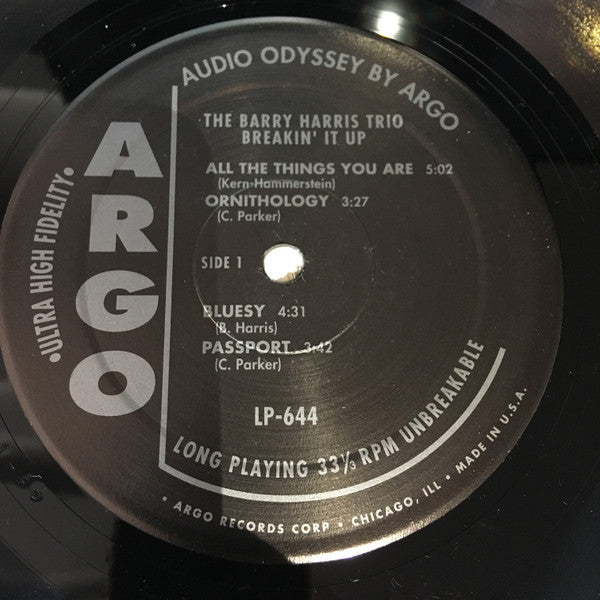 Barry Harris Trio - Breakin' It Up (Vinyl, LP, Album) Very Good Plus (VG+) / Near Mint (NM or M-)