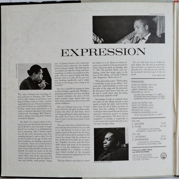 John Coltrane - Expression (Vinyl, LP, Album, Reissue, Stereo) Very Good (VG) / Very Good (VG)