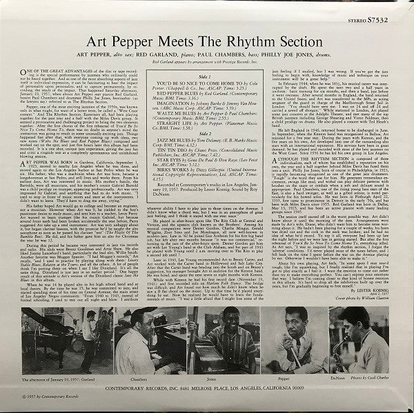 Art Pepper - Art Pepper Meets The Rhythm Section (Vinyl, LP, Album,...