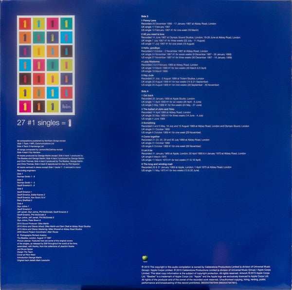 The Beatles - 1 (2xVinyl, LP, Compilation, Reissue, Stereo) Very Good (VG) / Very Good Plus (VG+)