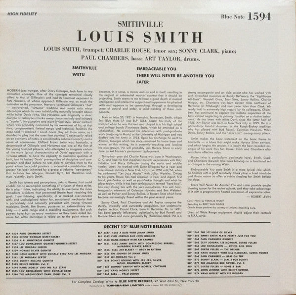 Louis Smith (2) - Smithville (Vinyl, LP, Album, Reissue, Mono) Very Good Plus (VG+) / Near Mint (NM or M-)