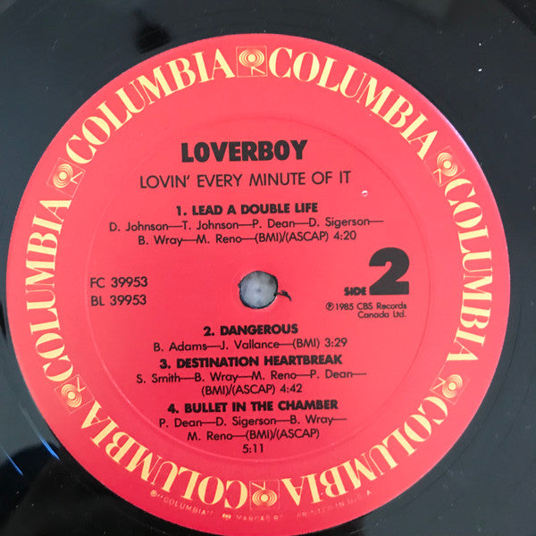 Loverboy - Lovin' Every Minute Of It (Vinyl, LP, Album, Stereo) Very Good Plus (VG+) / Near Mint (NM or M-)