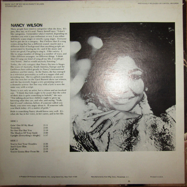 Nancy Wilson - Goin' Out Of My Head (Vinyl, LP, Album, Stereo) Very Good (VG) / Very Good (VG)
