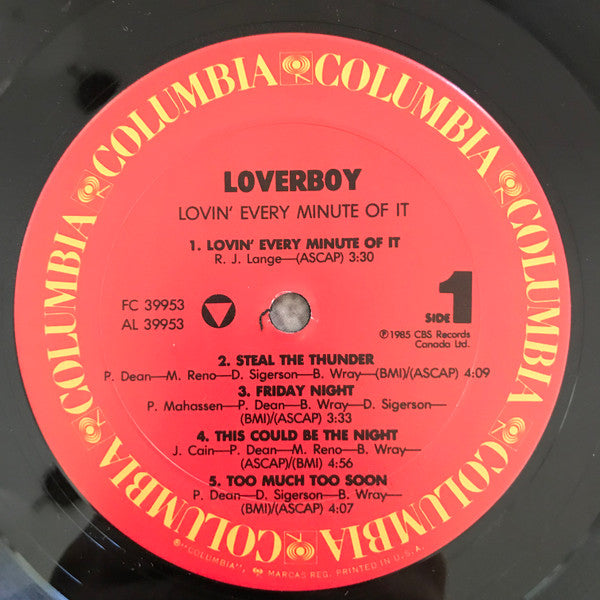 Loverboy - Lovin' Every Minute Of It (Vinyl, LP, Album, Stereo) Very Good Plus (VG+) / Near Mint (NM or M-)