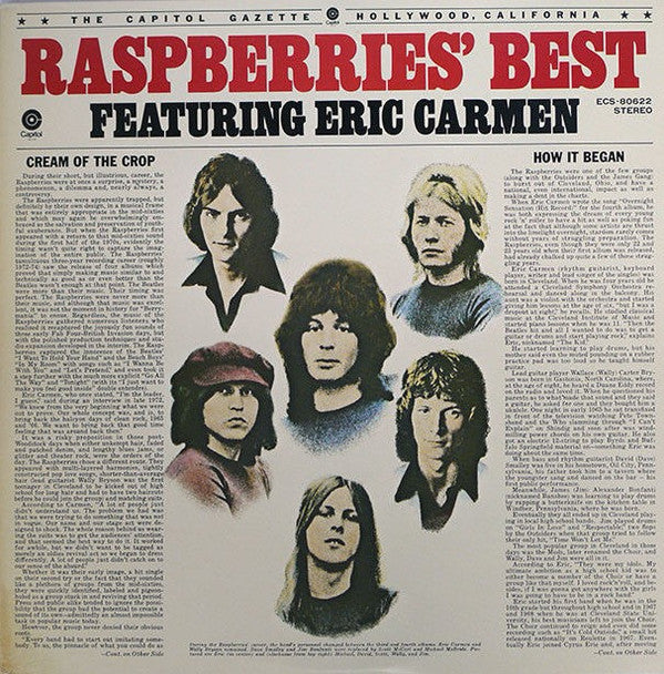 Raspberries - Raspberries' Best - Featuring Eric Carmen (Vinyl, LP, Compilation) Near Mint (NM or M-) / Very Good Plus (VG+)