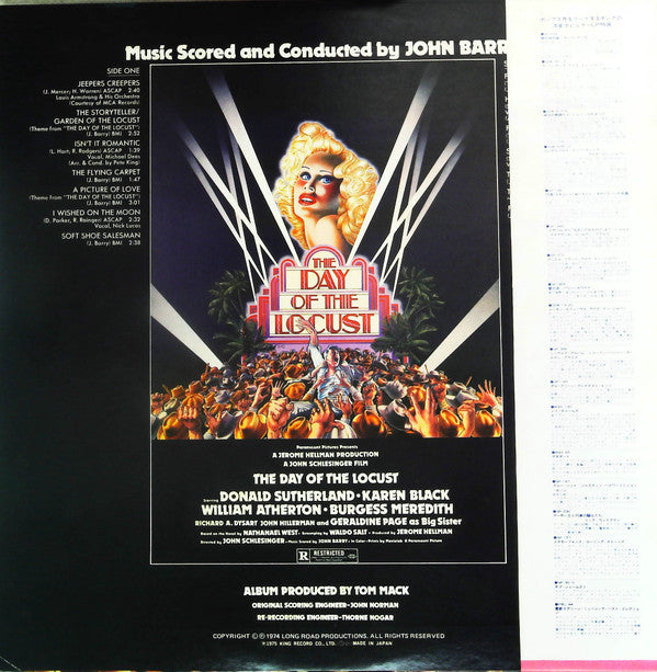 John Barry - The Day Of The Locust (Original Soundtrack Recording) (Vinyl, LP, Stereo) Good Plus (G+) / Good Plus (G+)