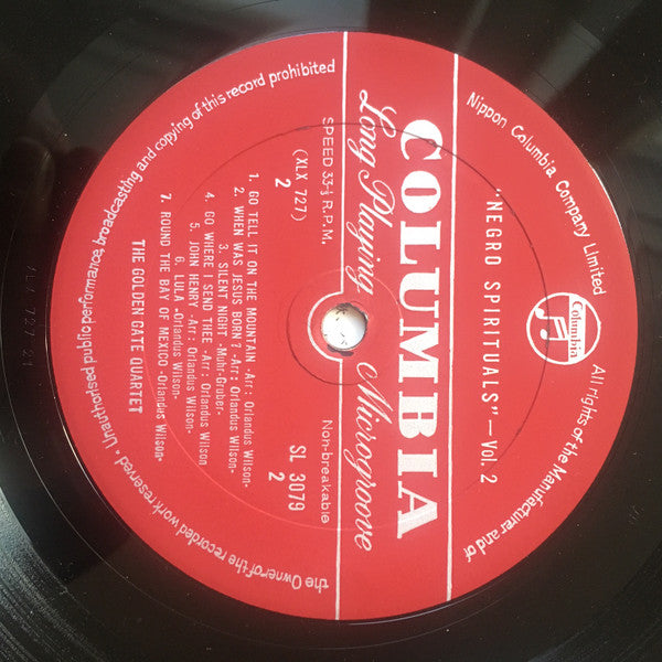 The Golden Gate Quartet - Negro Spirituals Vol 2 (Vinyl, LP, Album) Very Good (VG) / Very Good (VG)