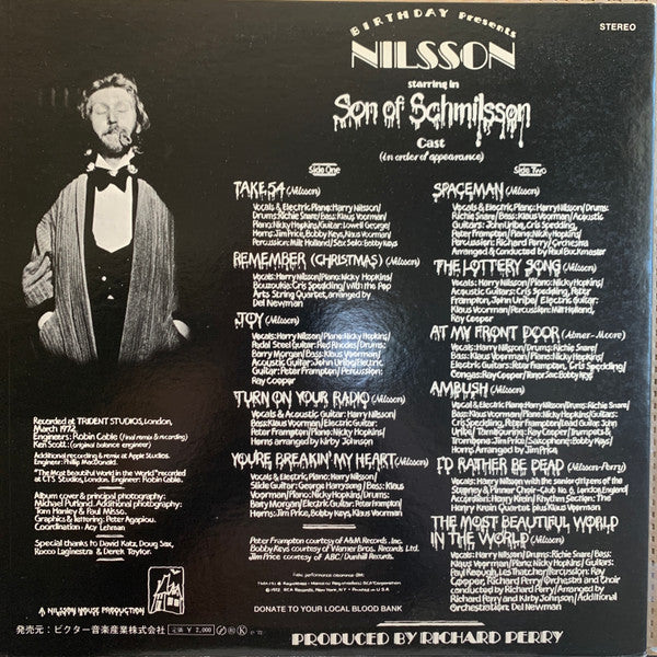 Harry Nilsson - Son Of Schmilsson (Vinyl, LP, Album, Promo, Stereo) Very Good (VG) / Good Plus (G+)