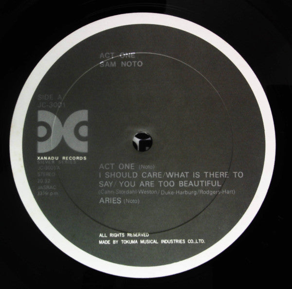 Sam Noto - Act One (Vinyl, LP) Very Good Plus (VG+) / Good (G)