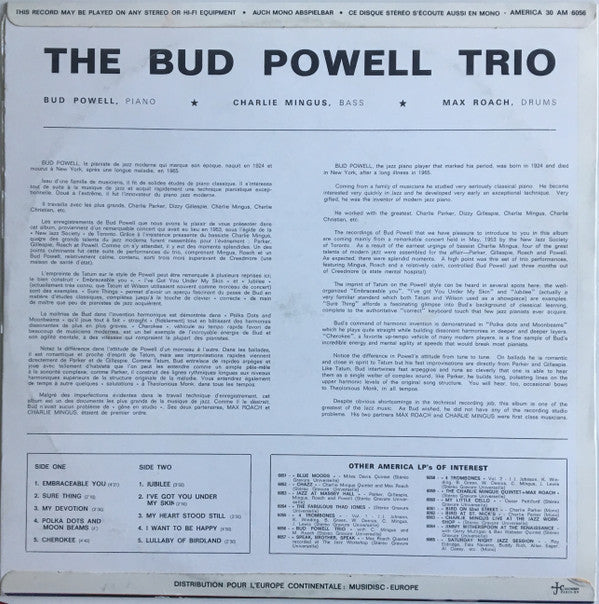 The Bud Powell Trio - The Bud Powell Trio (Vinyl, LP, Album, Reissue) Very Good (VG) / Good (G)