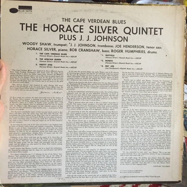 The Horace Silver Quintet - The Cape Verdean Blues (Vinyl, LP, Album, Reissue, Stereo) Very Good Plus (VG+) / Good Plus (G+)