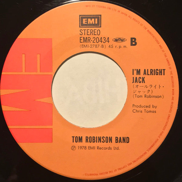Tom Robinson Band - Up Against The Wall = 凶暴のロンドン・タウン (Vinyl, 7", 45 RPM, Single) Very Good Plus (VG+) / Very Good Plus (VG+)