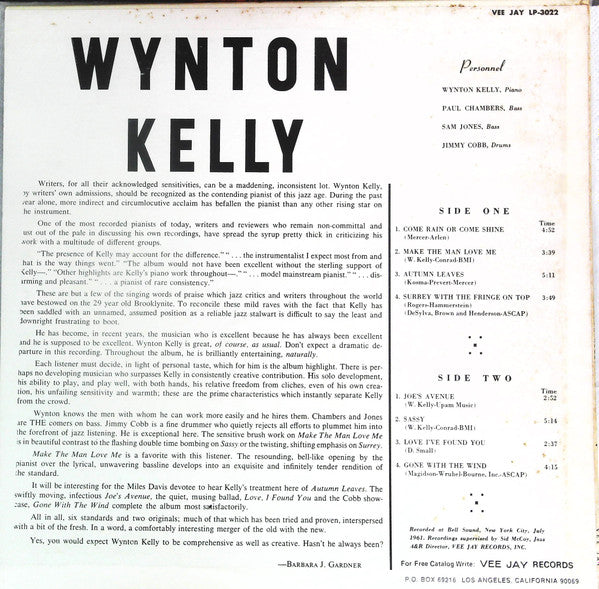 Wynton Kelly - Wynton Kelly! (Vinyl, LP, Album, Stereo) Very Good (VG) / Very Good (VG)