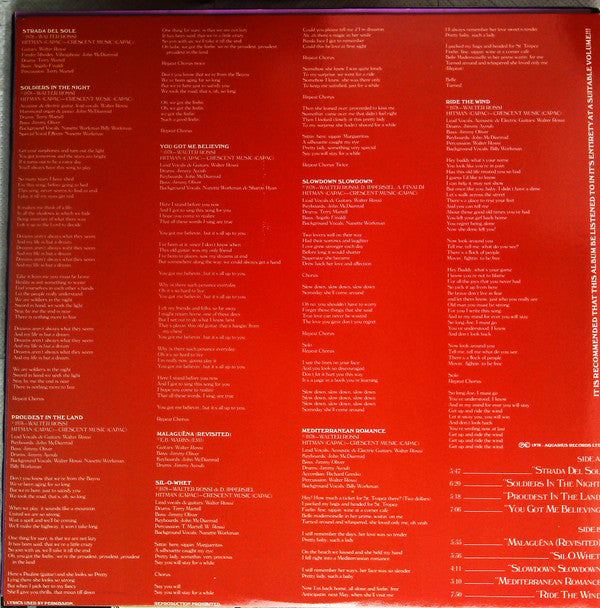 Walter Rossi - Six Strings Nine Lives (Vinyl, LP, Album, Promo) Very Good Plus (VG+) / Very Good (VG)