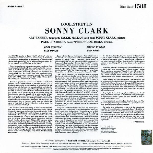 Sonny Clark - Cool Struttin' (Vinyl, LP, Album, Reissue) Very Good Plus (VG+) / Very Good Plus (VG+)