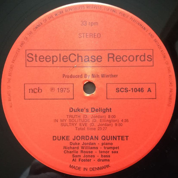 Duke Jordan Quintet - Duke's Delight (Vinyl, LP, Album, Stereo) Very Good Plus (VG+) / Very Good (VG)