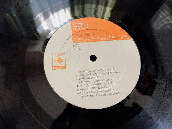 Thelonious Monk - Solo Monk (Vinyl, LP, Album, Reissue, Stereo) Near Mint (NM or M-) / Very Good Plus (VG+)
