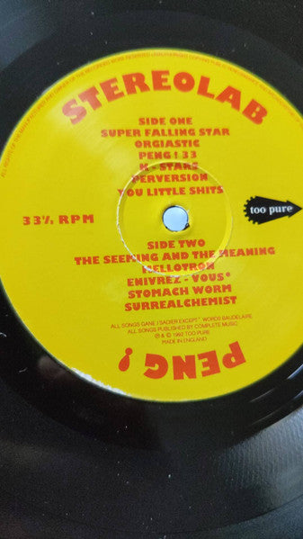 Stereolab - Peng! (Vinyl, LP, Album) Near Mint (NM or M-) / Very Good Plus (VG+)