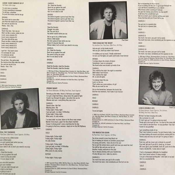 Loverboy - Lovin' Every Minute Of It (Vinyl, LP, Album, Stereo) Very Good Plus (VG+) / Near Mint (NM or M-)