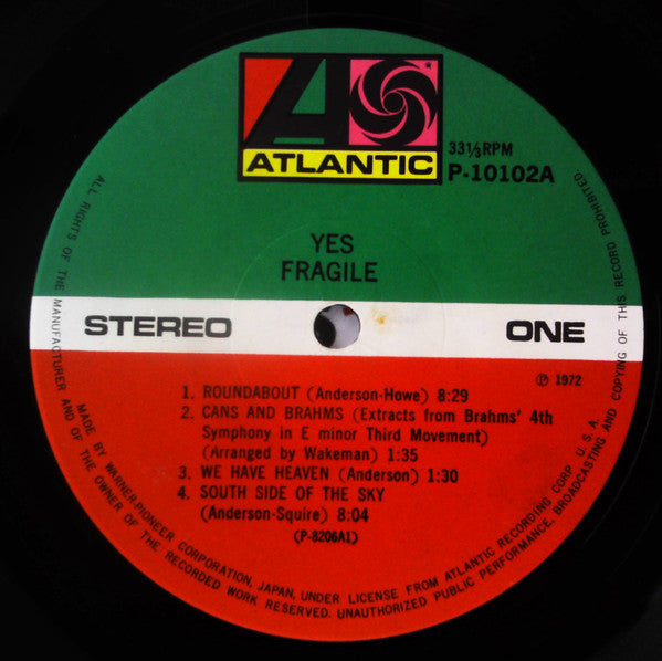 Yes - Fragile (Vinyl, LP, Album, Reissue) Very Good Plus (VG+) / Very Good (VG)